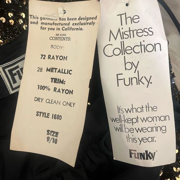 FUNKY The Mistress Collection Vintage Style 1680 SZ 9/10 Disco Metallic Gown Wit - Picture 10 of 11